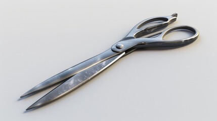 Obraz premium Stainless Steel Scissors on a Clean Background Ideal for Crafting Office Work and Everyday U