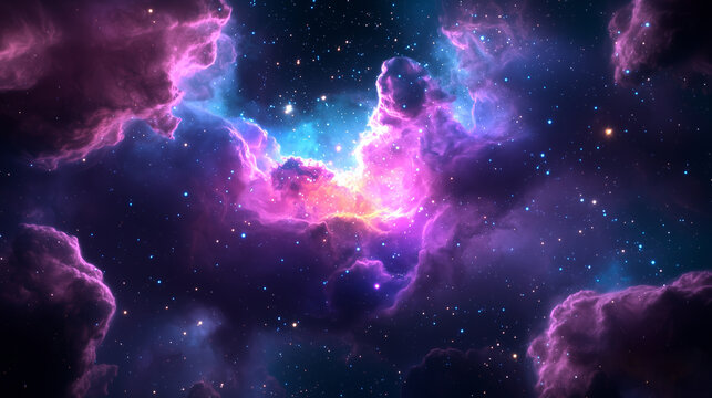 Cosmic Cotton Candy Nebula in Pastel Colors