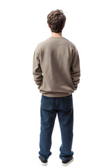 Teenager standing and looking away back view