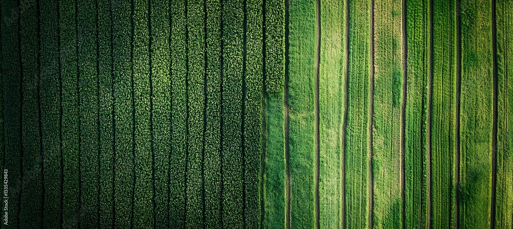 Poster a modern crop field with automated iot sprinklers and sensors ensures a precise water supply for hea