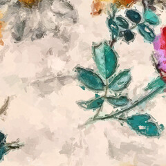 Various oil paintings, flowers, butterflies, chrysanthemums, tropical leaves, roses, peonies, parrots, beautiful scenery