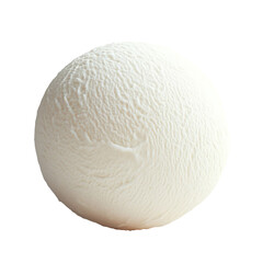 Close-up of a white ice cream scoop on a transparent background.