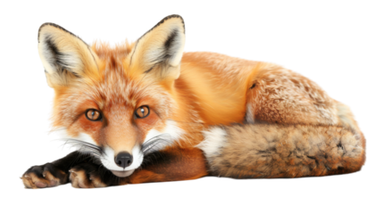 Red fox vulpes isolated on white background