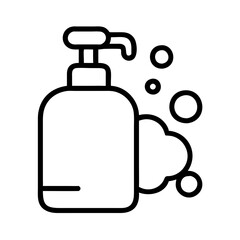 Obraz premium Soap dispenser with bubbles in a minimalist style 