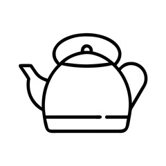 Obraz premium Simple kettle design in line art style on a white background 