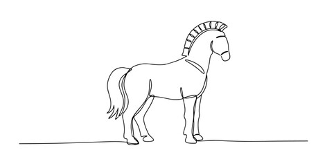 trojan horse vector monoline one line line art greek mythology