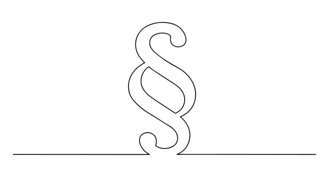 paragraph law symbol vector monoline one line line art justice