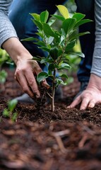 background to pine tree planting movement is to protect and maintain the health nature Generate AI