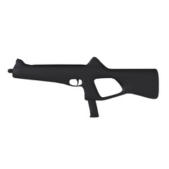 Black rifle silhouette isolated on transparent