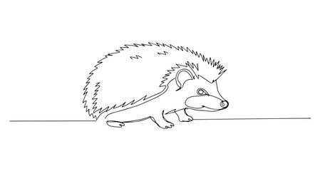 hedgehog vector line art monoline one line illustration outline drawing © Wieslaw