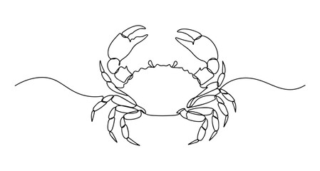 crab vector line art monoline one line illustration outline drawing © Wieslaw