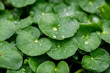 zoom on fresh leaf blades  
