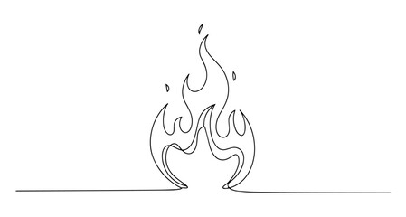 fire flames line art vector monoline style © Wieslaw