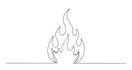 flame fire vector monoline one line line art heat energy