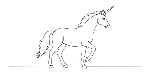 unicorn vector monoline one line line art fantasy