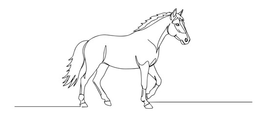 horse vector monoline one line line art animal