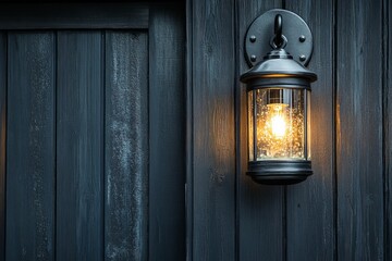 Dark Wood Exterior Wall Lantern