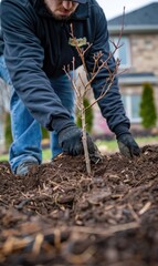 Fototapeta premium background to pine tree planting movement is to protect and maintain the health nature Generate AI
