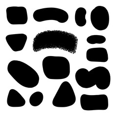 Set blob shape, various shapes. Collection of hand drawn different graphic elements.