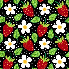 Summer fruits seamless strawberries pattern for wrapping paper and fabrics and kids clothes print and fashion textiles