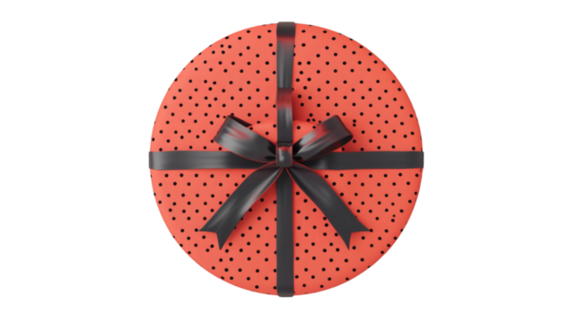 Red gift box top view 3D render icon isolated on white background