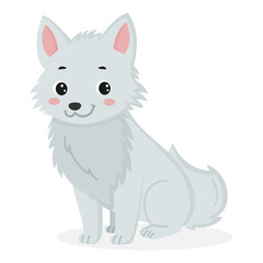 Arctic fox vector illustration isolated on white background