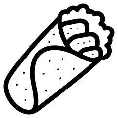 Breakfast Burrito Icon Element For Design