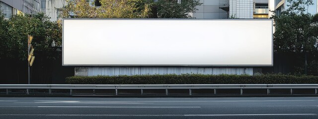 realistic image of a long billboard on the street of Tokyo