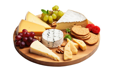 fine cheese board on transparent background