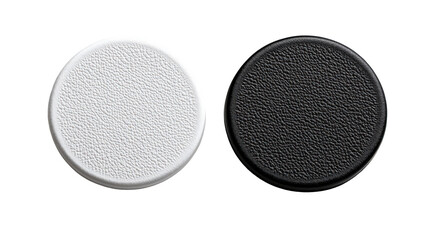 Contrast: Close-Up of Textured Black and White Circular Elements Isolated