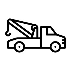 Tow Truck outline icon. Towing Truck line illustration
