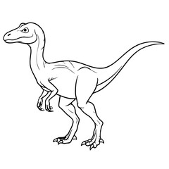 Fototapeta premium a detailed black and white illustration of a velociraptor dinosaur