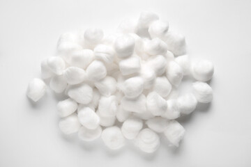 Cotton balls on white background