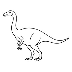 Obraz premium a line art of a dinosaur with long neck and long tail