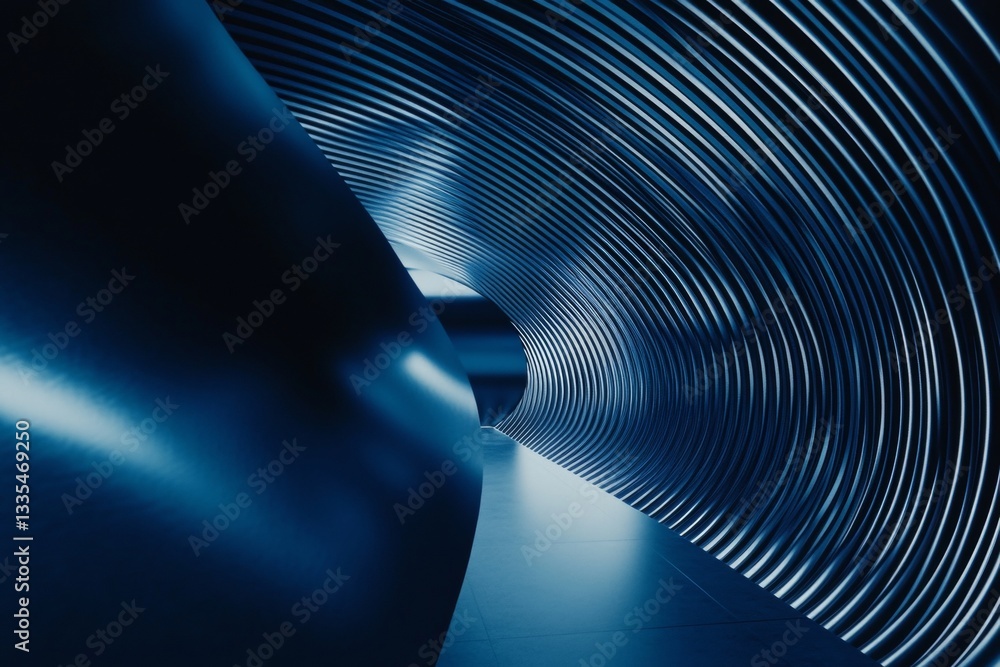 Poster dynamic blue abstract background with stripes and glowing lines for technology and design projects