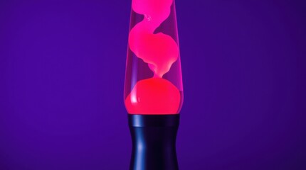 Vibrant Pink Lava Lamp with Purple Background