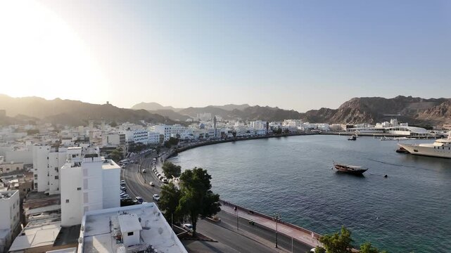 Nice view taken from Mutrah Fort in Muscat Oman
