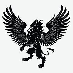 Majestic Winged Lion Logo - Bold Hybrid Animal Icon