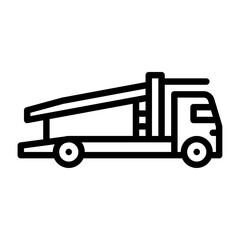 Car Carrier Truck outline icon. truck line illustration