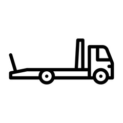 Tow Truck outline icon. towing truck line illustration