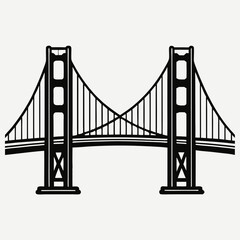 Obraz premium Golden Gate Bridge in San Francisco with water and sky in the background