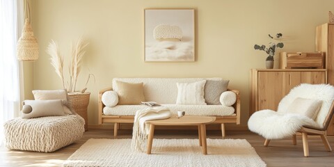 A beautifully decorated living room with cozy and inviting elements