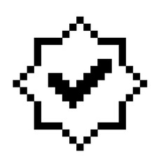 pixelated verified badge icon
