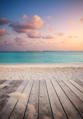 Fototapeta premium Seaside sunset with wooden dock