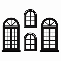 Obraz premium Vintage architecture with a window in an old stone building featuring wooden frames and glass details