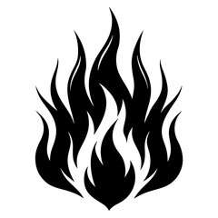 A vibrant vector illustration of fire flames, with a blazing and warm design featuring hot orange and yellow hues, symbolizing heat, danger, and energy, perfect for tattoos or artwork