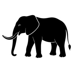Fototapeta premium Gray elephant walking isolated on white background illustration