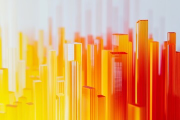 Dynamic financial growth  3d illustration of charts and graphs on a bright white background