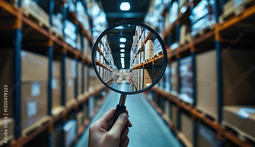 Poster inspecting warehouse inventory: a detailed look at efficient storage and organization methods for op
