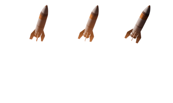 Set of rockets launching on transparent background - Powered by Adobe